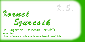 kornel szurcsik business card